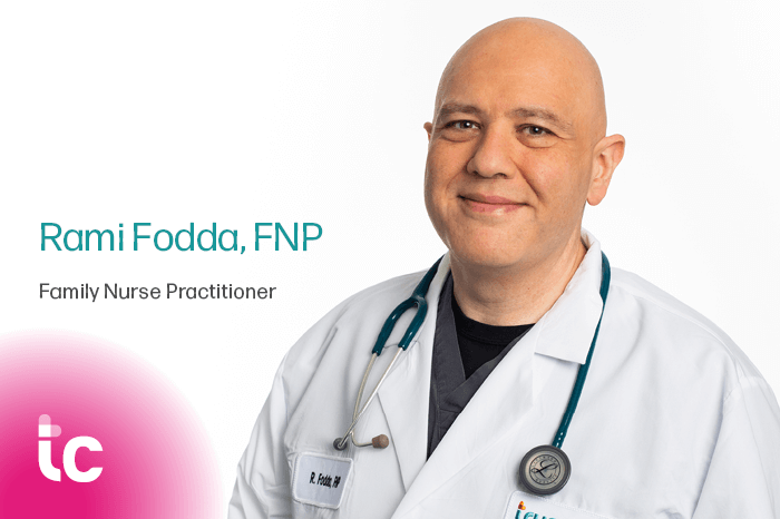 A portrait Rami Fodda nurse practitioner from TrueCare smiling.