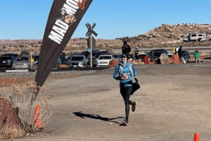 La Sra. Binette corriendo en una carrera